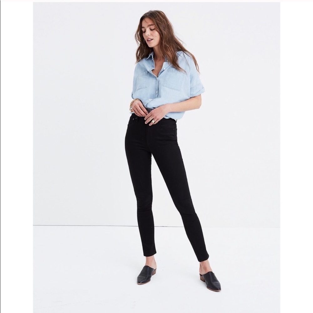 Madewell 10” High Raise Black Skinny Jeans